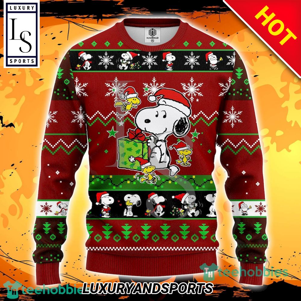 Snooby Red Brown Ugly Christmas Sweater