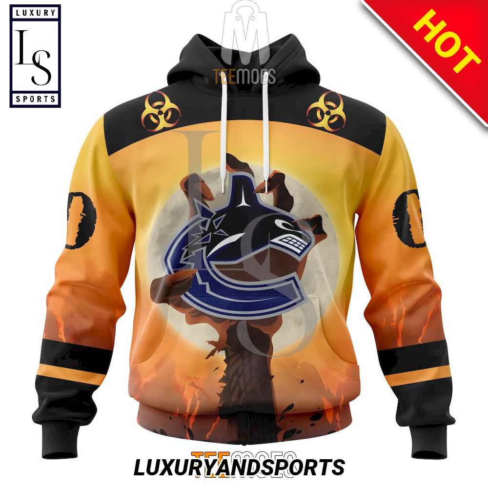 Vancouver Canucks Held By Zombie In Halloween Personalized Hoodie