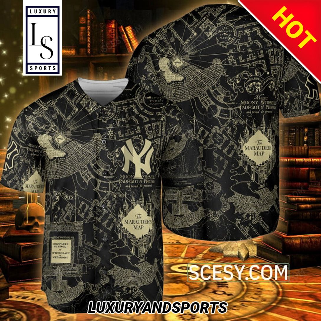 NY Mets Harry Potter Marauder's Map Baseball Jersey - Scesy