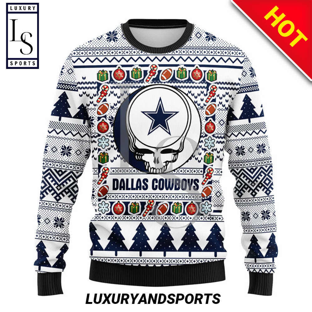 Dallas Cowboys Grateful Dead Ugly Christmas Fleece Sweater TzsiR.jpg
