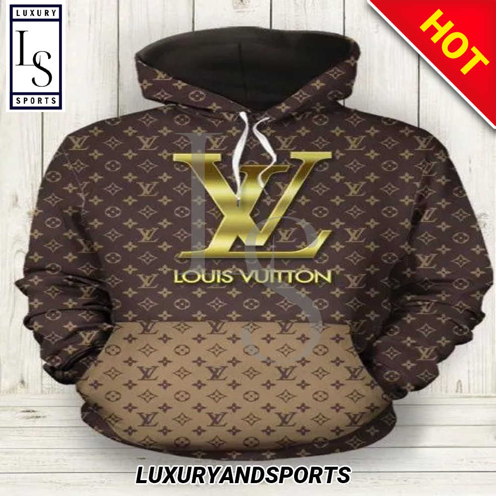 Louis Vuitton Golden Logo Brown White Premium Outfit Luxury Brand