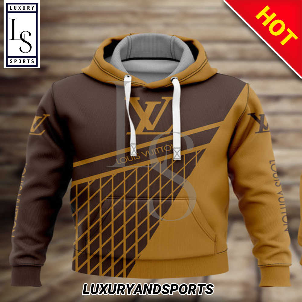 SALE] Louis Vuitton Brown Black Luxury Brand Unisex Hoodie - Luxury &  Sports Store
