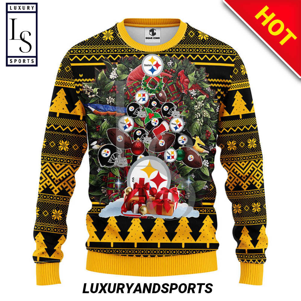 Pittsburgh Steelers Tree Ugly Christmas Fleece Sweater bWstd.jpg
