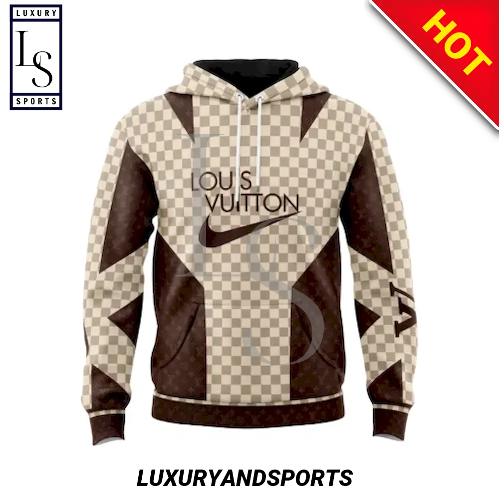 Louis Vuitton Beige Brown Unisex Luxury Hoodie
