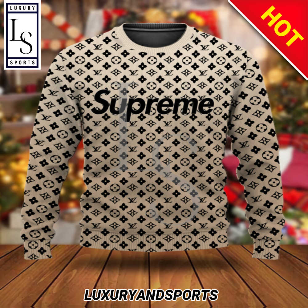 SALE] Premium Louis Vuitton x Supreme Red Luxury Brand Ugly