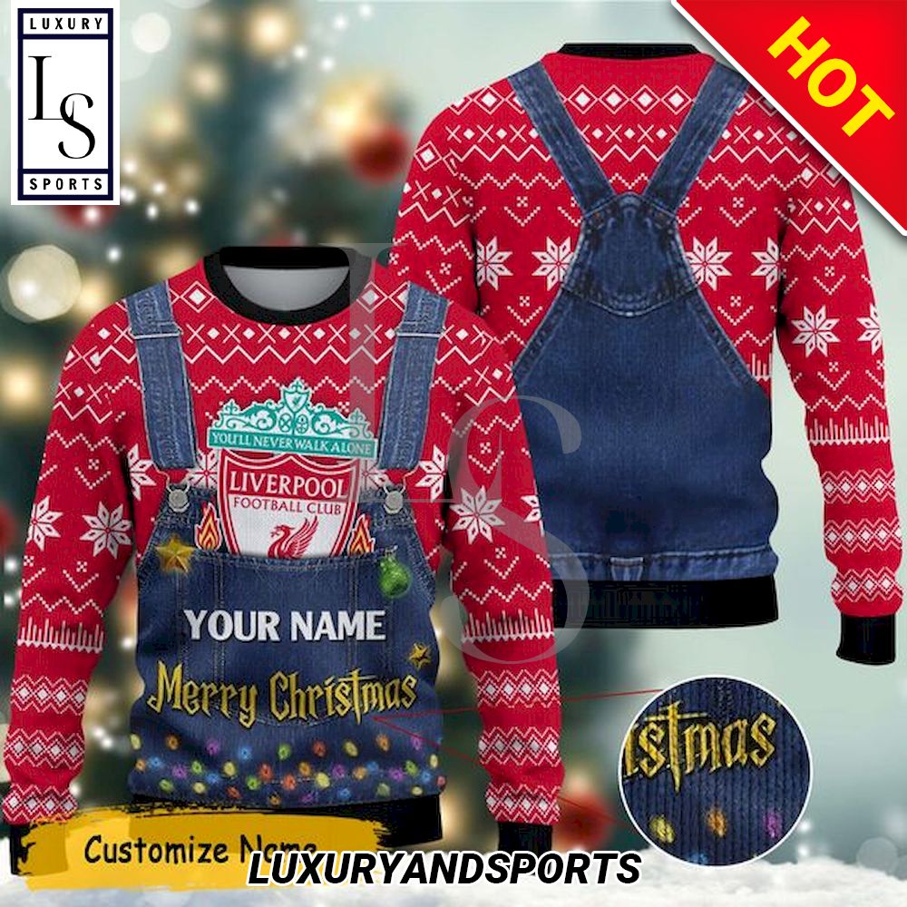Livepool Merry Christmas Custom Name Sweater