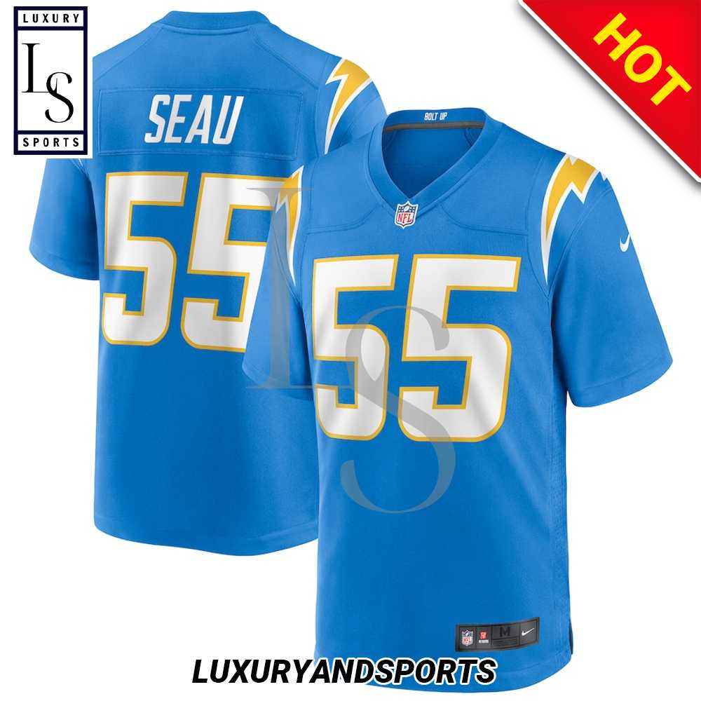 Nike Junior Seau Powder Blue Los Angeles Chargers Game Retired Player Jersey