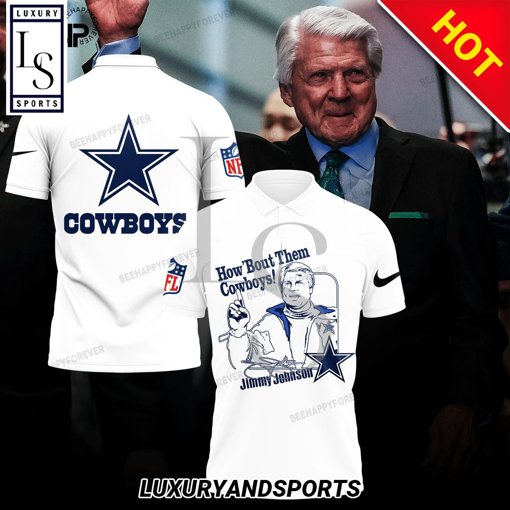 Jimmy Johnson How'Bout Them Cowboys Dallas Cowboys Polo Shirt