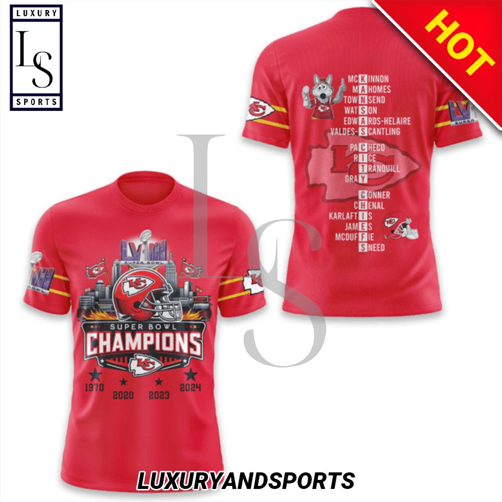 Kansas City Chiefs Super Bowl LVIII Champions T Shirt D