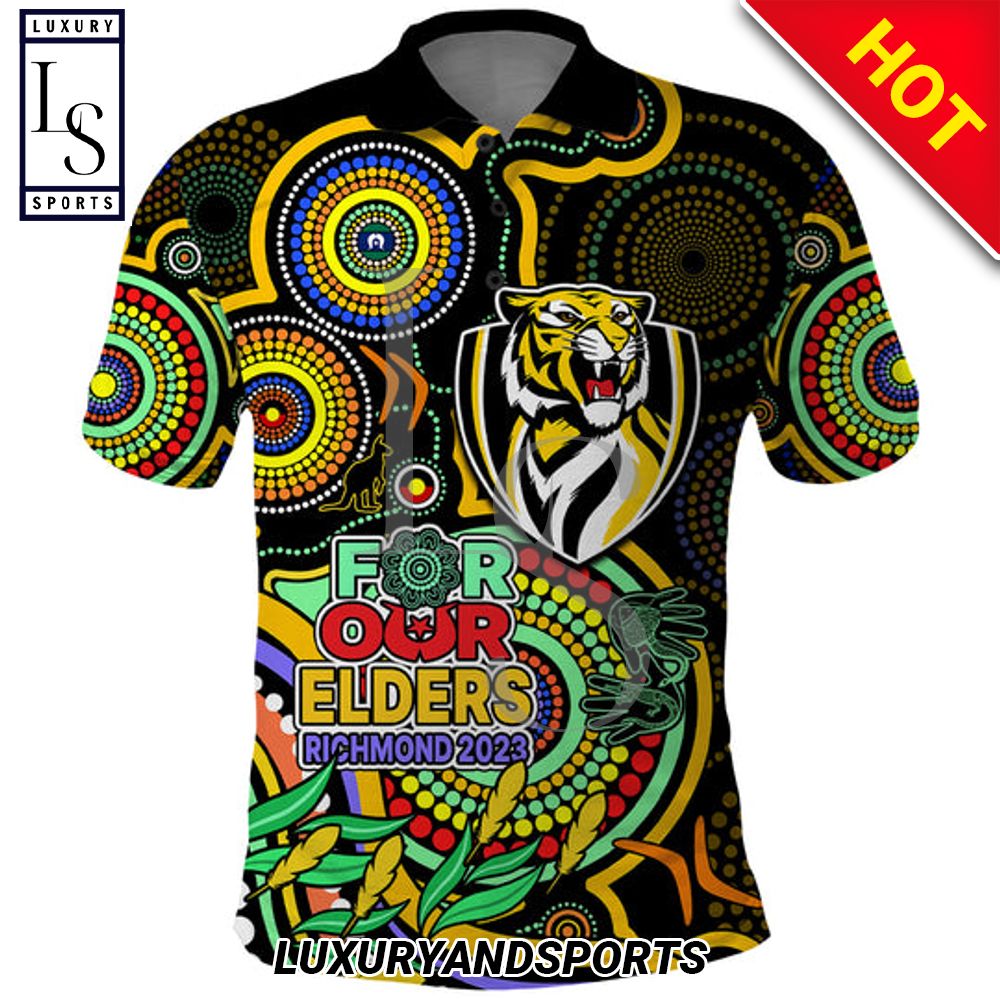 Richmond Football Aboriginal Art NAIDOC Indigenous Tribal Polo Shirt