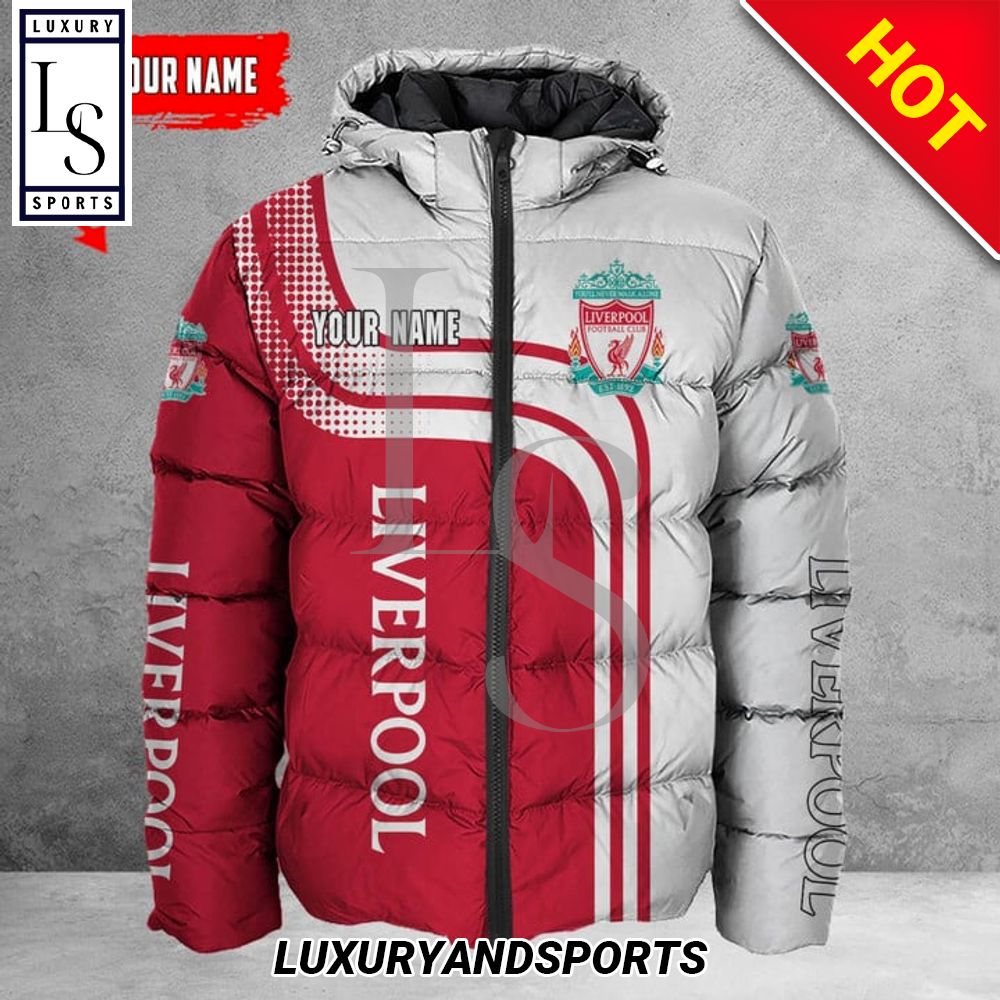 Custom Name Premier League Liverpool Red Down Jacket