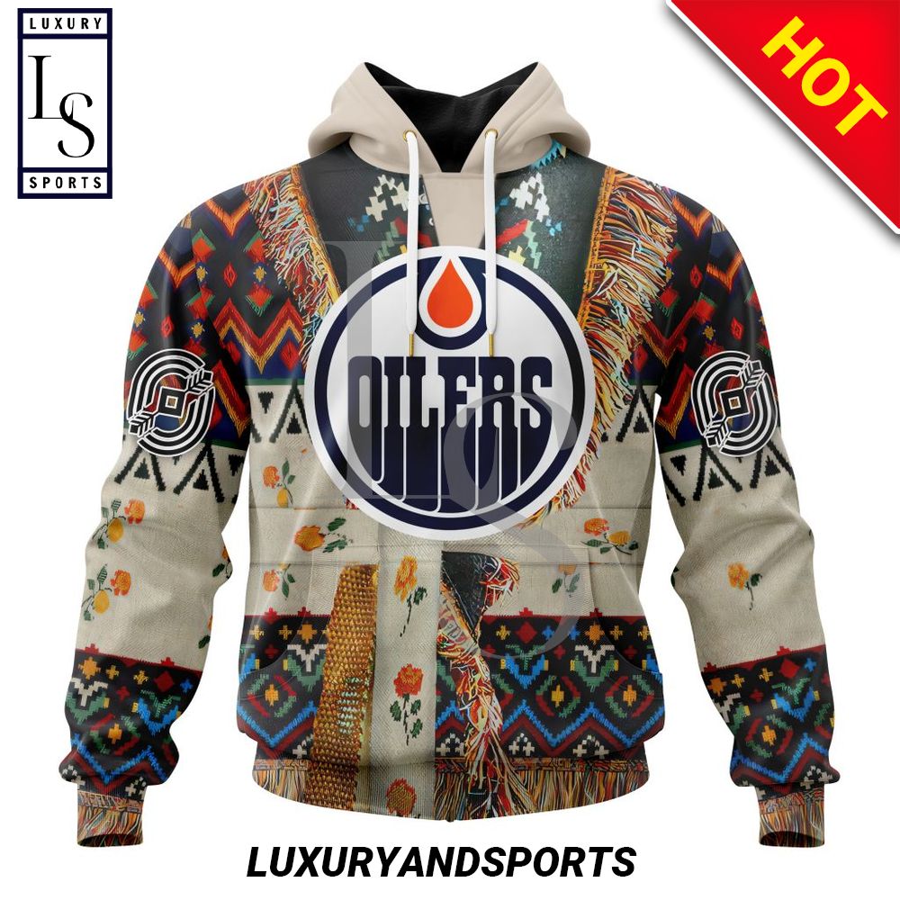 NHL Edmonton Oilers Native Costume Design Personalized Hoodie