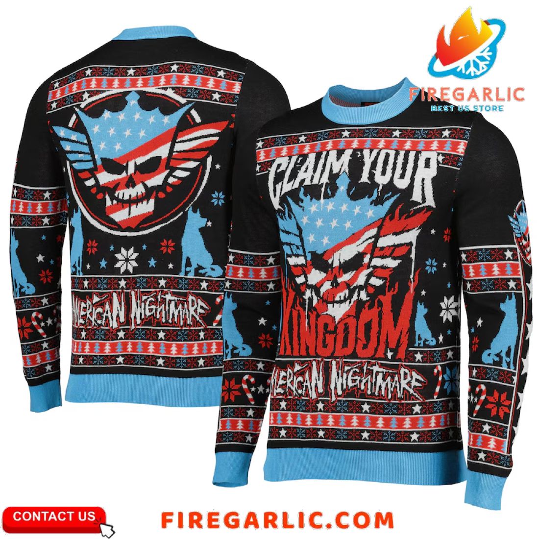 Black Cody Rhodes Claim Your Kingdom Ugly Holiday Sweater