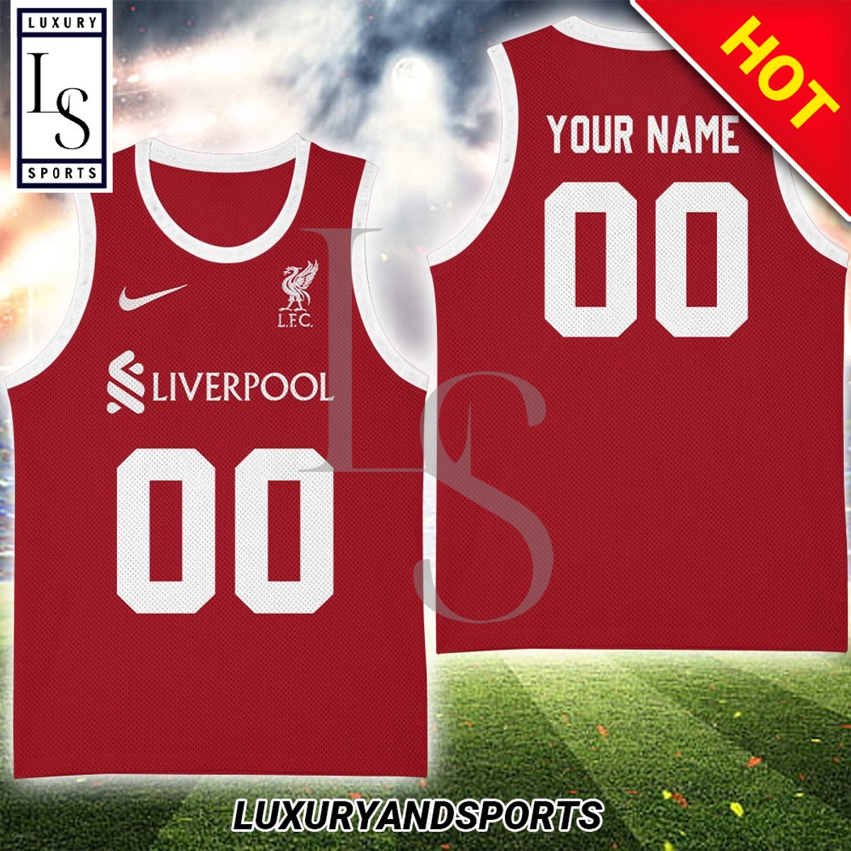 EPL Liverpool Custom Name Basketball Jersey