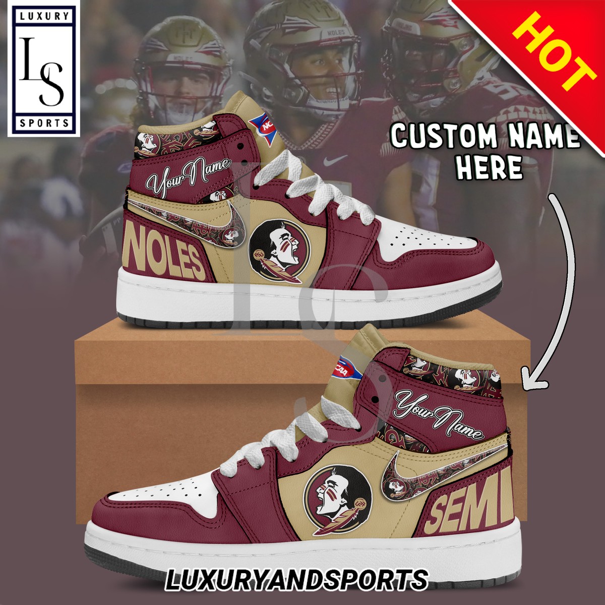 Florida State Seminoles Custom Name Air Jordan Sneaker