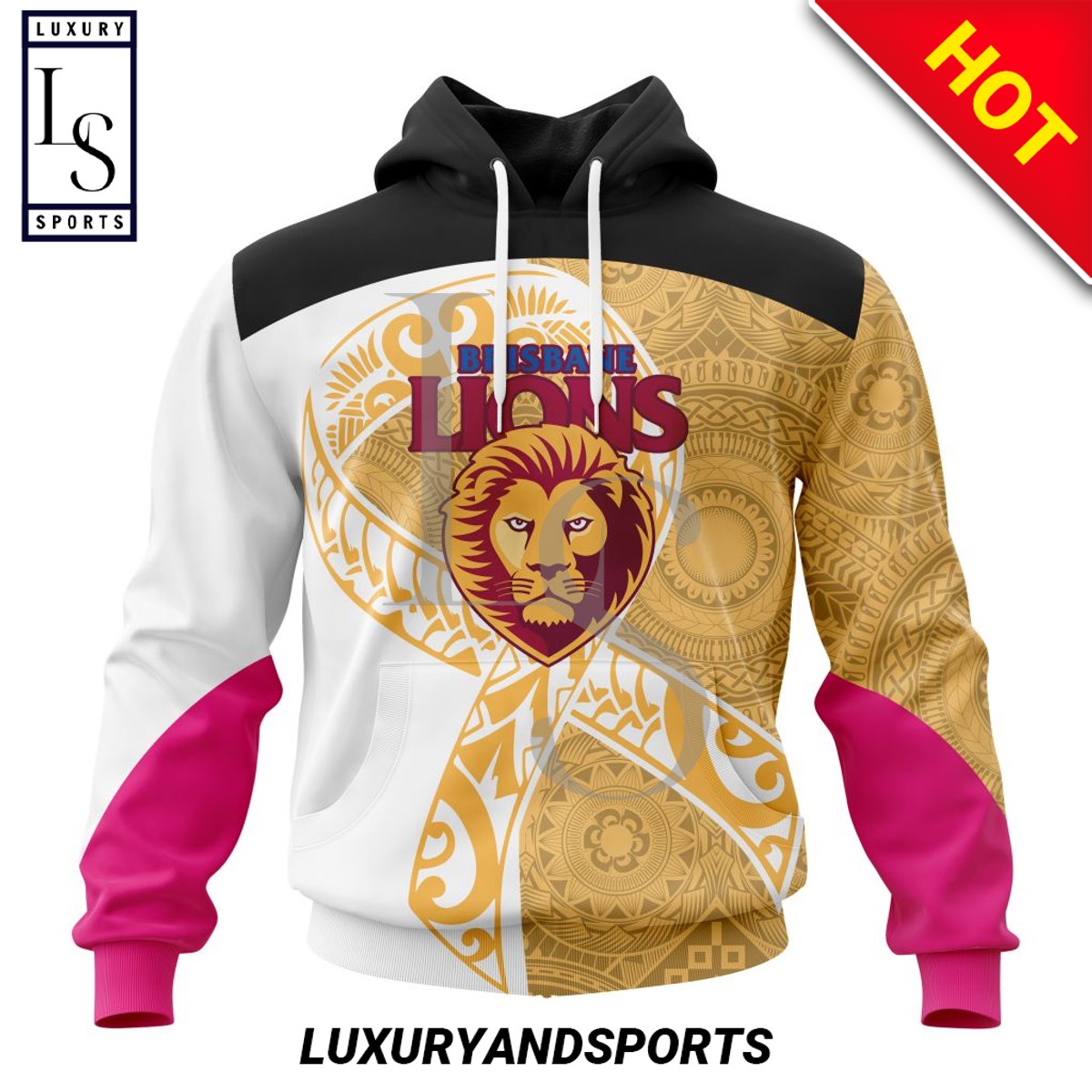Personalized AFL Brisbane Lions Specialized Kits Samoa Fight Cancer Hoodie